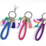 Dolphin Woven Leather Band Keychain