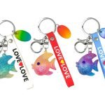 Tropical fish (Blue Eyes) Silicon LOVE Wrist Band Keychain