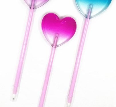 Single Color Ombre Heart Lolipop Pen